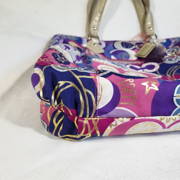 Coach Poppy Limited Edition Pop C Metallic Graffiti Glam Tote - Picture 6 of 16